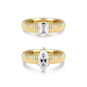 [도로시] 18k 스트링 팬시컷 랩 다이아몬드 1캐럿 반지(2type)