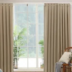 거실 커튼 고밀도 사생활 특대형 암막 커튼 아일렛 사계절 무지 방풍 창문 긴 창문 암막 커튼