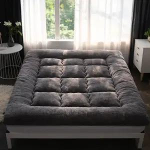 자가발열 양털 토퍼 싱글 퀸 킹 침대용 두툼한 보온 매트 차박 바닥매트