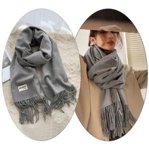 소프트 클래식 머플러목도리 UC-0013밑단수술 아이보리 블랙 카멜 멜란지그레이 인디고블루 베이지 캐시미