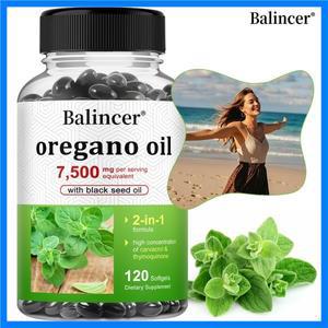오레가노 오일 7500 Mg 면역 건강을 위한 블랙 시드 오일 함유 카바크롤 및 티모퀴논 함량이 높음 - Non-GM