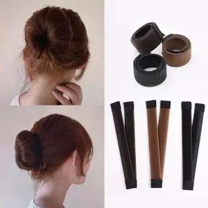 여성 올림머리 페이크 당고머리 밴드 URK233 머리고무