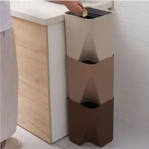 수직 수납형 쓰레기통 인테리어 휴지통 분리수거 수납함 공간 절약 (WFK7A2P)