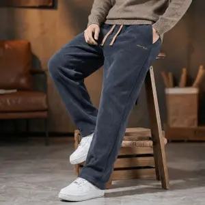 겨울 남자와이드팬츠 골덴 데일리 남성 빅사이즈 벨벳 따뜻한 남성바지 융털 안감스판 기모 도