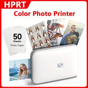 HPRT MT53 미니 소형 호환 컬러 포토 프린터 무선 핸드 헬드 포켓  모바일 휴대용 프린팅 2x3 인치 자체 접