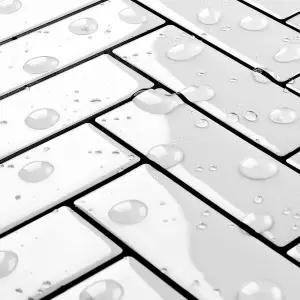 주방 벽 욕실 샤워를 위한 라이브리닌 화이트 헤링본 서브웨이 타일 필 앤 스틱 백스플래시 렌터 친화적인