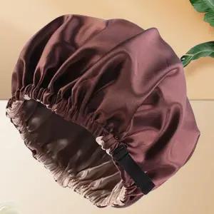 다양한 컬러 실크 소재 방수 목욕 헤어캡 밴드 내장 천샤워캡 도트샤워캡