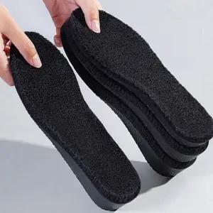 방한 키높이 깔창 푹신한 따뜻한 남녀공용 겨울 키높이 깔창 양털 신발 방한발