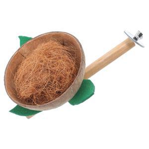 견고한  껍질 새 둥지  앵무새  핀치  카나리아  러브버드를 위한 나무 지지대 포함  걸이형 새장 은신처