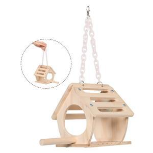 앵무새 둥지 상자  페르치 스윙 스탠드 포함  핀치  코니어용  천연 나무  실내외 정원용 조류 번식