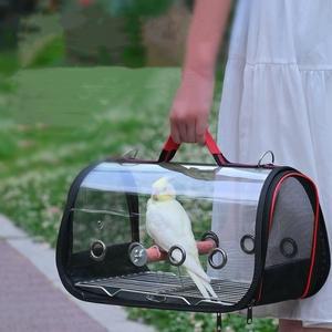 휴대용 경량 새장 앵무새 캐리어  퍼치 포함  미니 소형 소형 동워터  배낭  애완 용품  여행