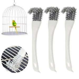 긴손잡이 틈새 삽이 있는 새장 청소 브러시  간편 제거 햄스터/토끼 케이지 앵무새 용품