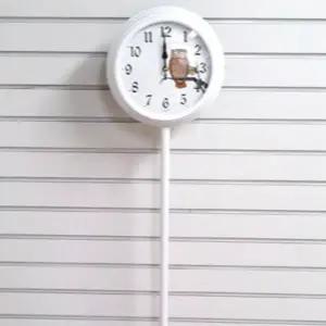 부엉이 스탠드 시계 인테리어 저소음 국내생산 무소음 스탠드 시계 화이트 메탈 거실 부엉이시계 디자인