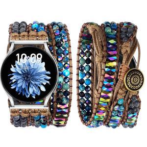 JR DM 보호 비즈 핸드메이드 땋은 팔찌 밴드 여성 20mm 갤럭시 워치 7 /6 /5 /4 /액티브 2 클래식 프로 /FE 40mm 42mm 43mm 44mm 46mm 47mm