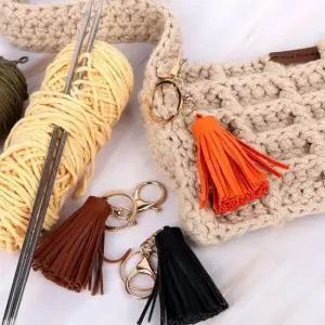 [라일리] Rly 백꾸 가죽 가방키링 태슬키링 오렌지  44243201)