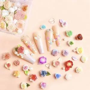 2종 네일스톤 장미스톤세트 24칸 진주로즈파츠 (WFKANE0)