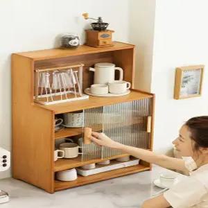 우드 그릇장 원목 컵 거실 테이크아웃 머그 수납 티장 카페 찻잔 식단