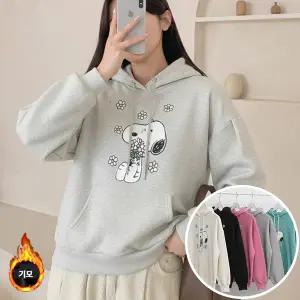 우드랑 기모 후드 맨투맨 긴팔 BOX 여성 오버핏 티셔츠 (6컬러) 박시핏 빅사이즈