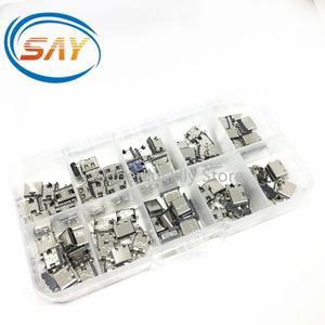 100개/상자 10모델 Type-C USB 충전 도크 커넥터 믹스 6핀 및 사용 디지털 제품 수리 키트