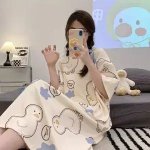 여름 여성 원피스 잠옷 반팔 파스텔 파자마 홈웨어 여성잠옷 여자잠옷