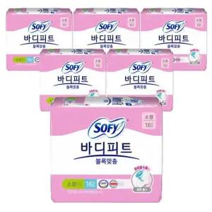 쏘피 바디피트 볼록맞춤 날개형생리대 소형 16Px6팩