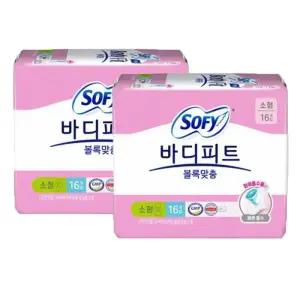 쏘피 바디피트 볼록맞춤 날개형생리대 소형 16Px2팩