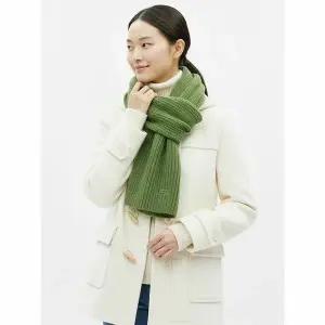 [하프클럽/샵앤]여성 방한 골지 데일리 심플 울 니트 머플러 AIM-WMF-0887-연두