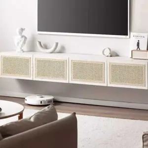 벽걸이 거실장 거실 티비 오크 원목 거실장식장 받침대 다이