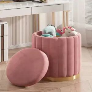 수납 스툴 패브릭 간편한 정리함 보조의자 침실 다용도