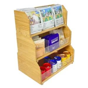 원목 티백 정리함 탕비실 수납 진열대 카페 사무실