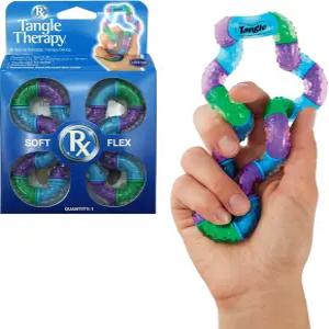 탱글 테라피 - 불안감을 줄이기 위한 피젯 손 테라피용 고무 텍스처 장난감