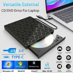 CD롬 플레이어 7 in 1 USB30Type C 외장 DVD 버너 리더 라이터 레코더 CDDVD 드 휴대용 PC 노트북 데스크탑
