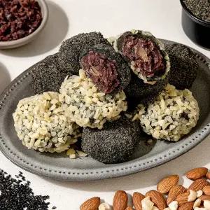 떡미당 당안심 고단백 찹쌀떡 2종 (아몬드/흑임자) 300g 당뇨환자용식단떡