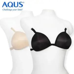 아쿠스 여성 수영복 고리형 탈부착 볼륨 뽕브라캡 가슴패드 베이지 블랙