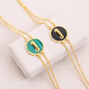 순금 여자 체인 팔찌 3.75g [원석 버튼]