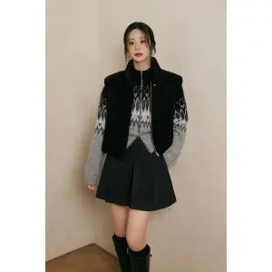 [시슬리](신세계 사우스시티)모헤어 블렌드 노르딕 집업 니트 SAKC32561