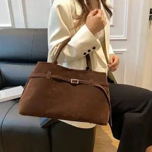 여성 벨트 스웨이드 토트백
