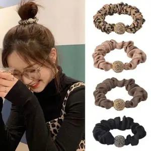 여성 베이직 큐빅볼 헤어끈 머리끈 4개 세트