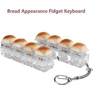 키보드 Fidget 장난감 빵 모양 키캡 스트레스 릴리프 리모콘 미니 기계식 키체인 Office Pop 버튼