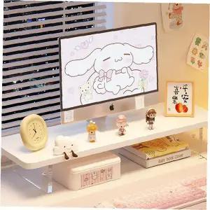 화이트 아크릴 모니터 받침대 투명 책상 정리 데스크 선반 사무용품 컴퓨터 거치대 깔끔한 미니멀 필수
