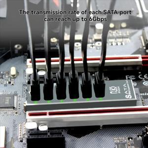주라식 NVME to 6포트 SATA 3.0 확장 카드 라이저 알루미늄 합금 케이스 ASM1166 칩 M.2 PCIE M 키 어댑터