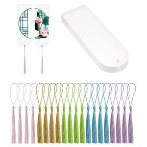 빈 투명 아크릴 책갈피, 사각형 공예, 투명 아크릴 책 마커, 작은 책갈피 술, 20