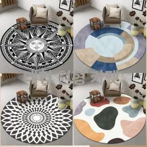 북유럽 원형 러그 사계절 물세탁 미끄럼방지 거실