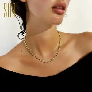 실로 18K 투톤 피가로 목걸이