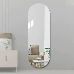 붙이는 거울 현관 접착식 무타공 전신 부착형 미러 벽면 더블 라운드 30x90 A