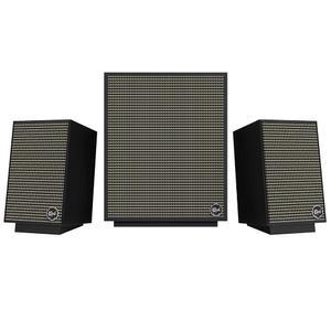 8인치 서브우퍼, 매트 블랙이 탑재된 Klipsch ProMedia Heritage 2.1 멀티미디어 미드 센추리 모던 데스크톱 컴퓨터 스피커 모니터