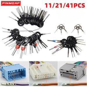11 21 41pcs 자동차 플러그 터미널 제거 도구 세트 키 핀 전기 와이어 압착 커넥터 추출기 키트 액세서리