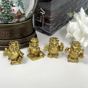 리드홈 대박기원 행운 학사모 금장 골드 부엉이 학문 장식소품 4종세트 사이즈 소