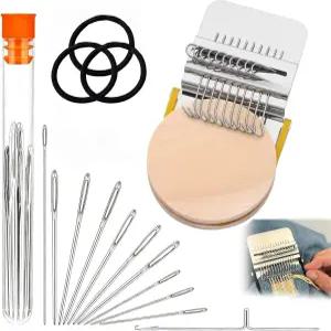 패치메이커 2.0 키트 - 초보자를 위한 니트 패치 및 다닝 직조기 재봉 수리용 미니 휴대용 직조 도구 세트