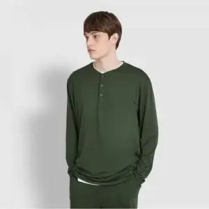 자주 긴팔 파자마 티셔츠 피치스킨 남성 홈웨어 상의